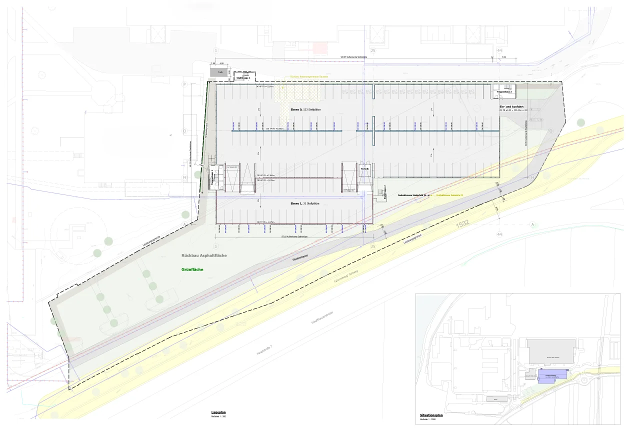2501_GPS_Plan_Parkhaus_Draft Pland des neuen Parkhauses von oben - Plan noch nicht final.