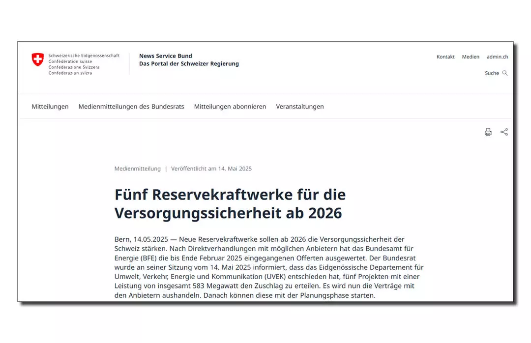 Reservekraftwerke